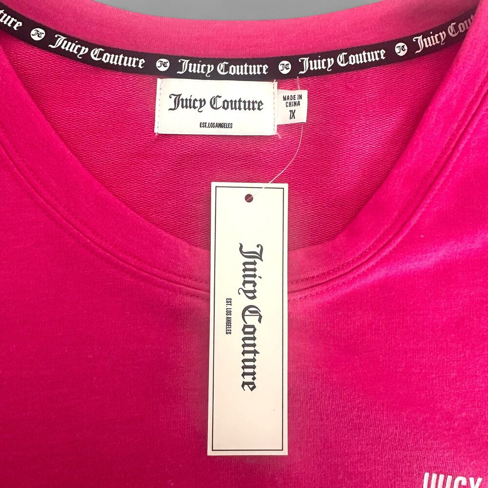 Juicy Couture Women's Baby French Terry Lounge T-Shirt Dress 1X Magenta Pink - Picture 7 of 11